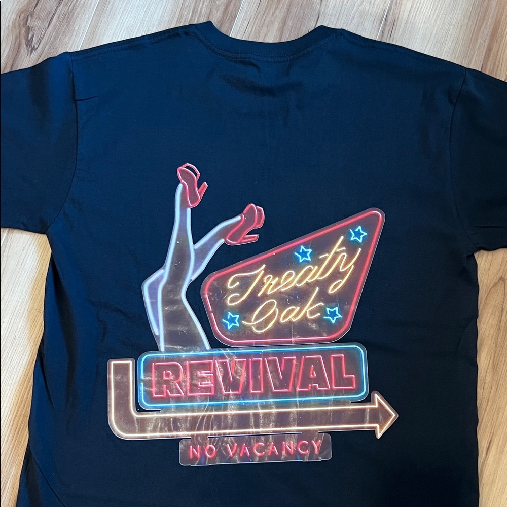 Treaty Oak Revival Tee with Neon Sign Design